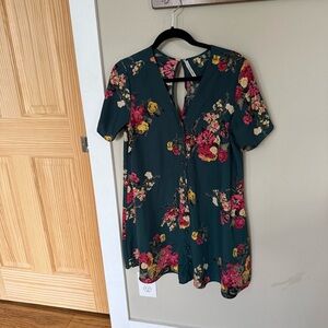 My Story Teal and Pink Floral Dress